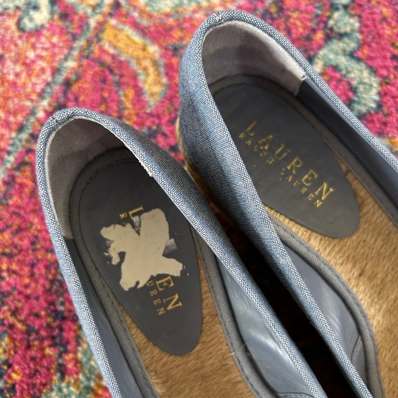 Ralph Lauren | Women’s chambray blue Cecilia criss cross open toe espadrille, 8 - Picture 10 of 16